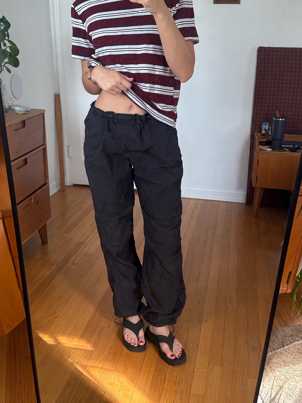 GAP Black Drawstring Track Pants - Women's